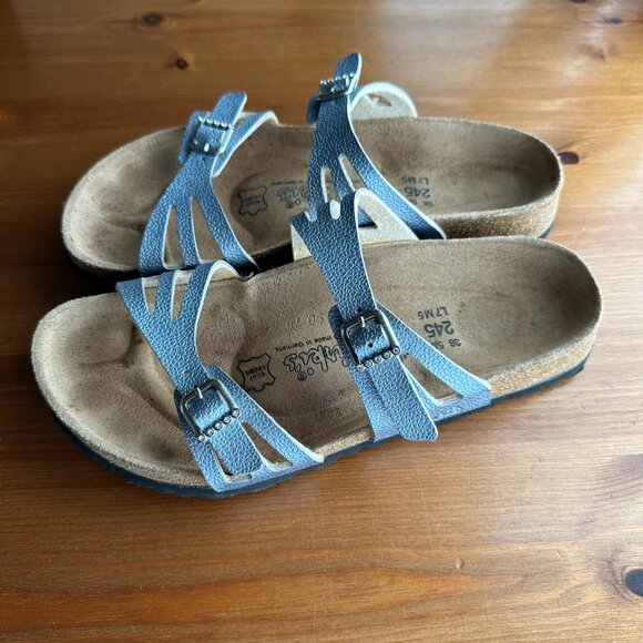 EUC Birkenstock Birki's Silver Metallic Crystal Buckle Granada Sandals - 7/EU 38 - Picture 5 of 12